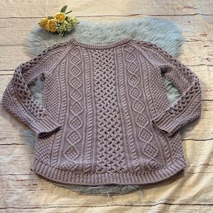 L.L. Bean Signature Light Purple Fisherman Tunic Sweater sz S